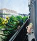 Un balcon, boulevard Haussmann (d‘après Caillebotte et Jeff Koons) - pastel sur papier - 21x24cm - 9 sur 10 - 2014